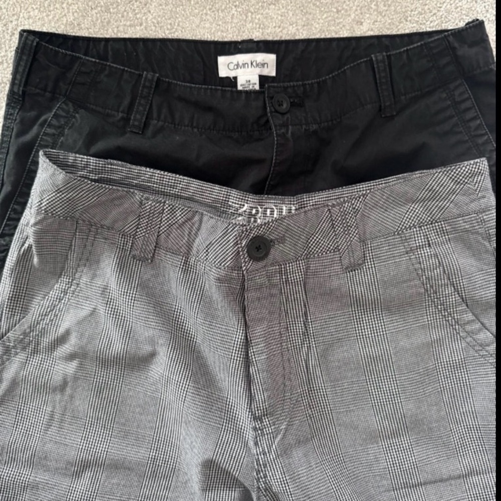 Calvin Klein 35” Black shorts Rail black & white Checkered 34” casual shorts